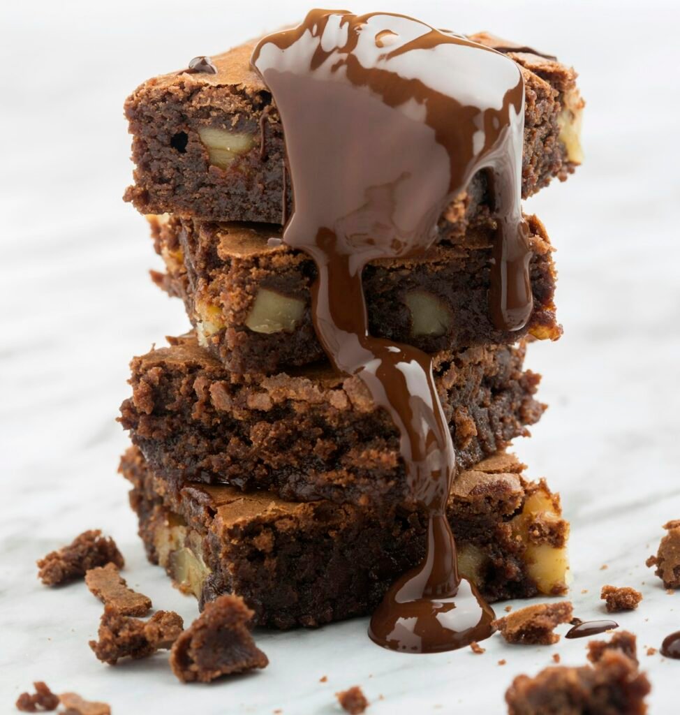 Classic dark chocolate brownie.