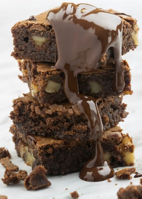 Classic dark chocolate brownie.